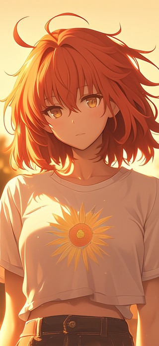 唯美夕阳少女