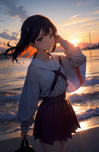 海滩少女