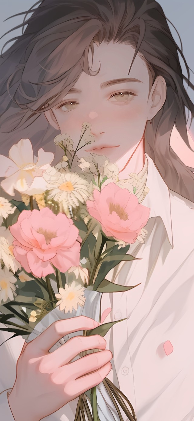 4K  暖系捧花少年