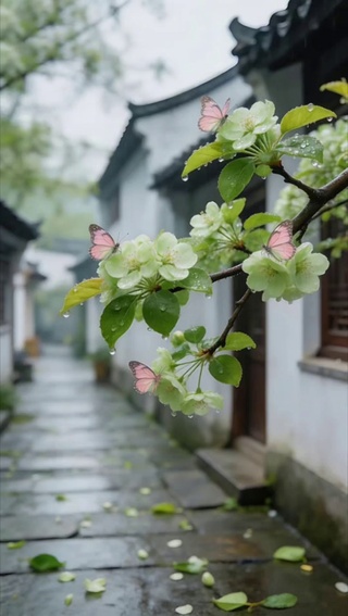 雨巷花蝶
