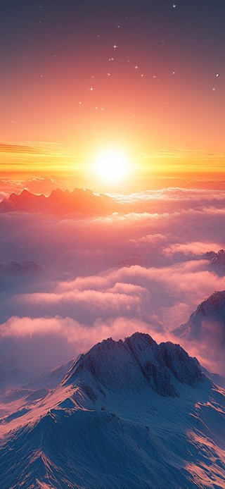 雪岭朝晖