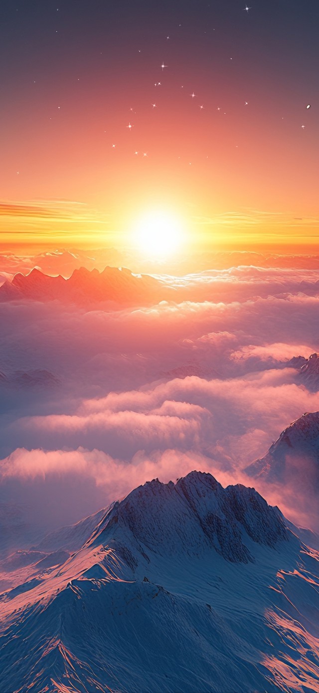 雪岭朝晖