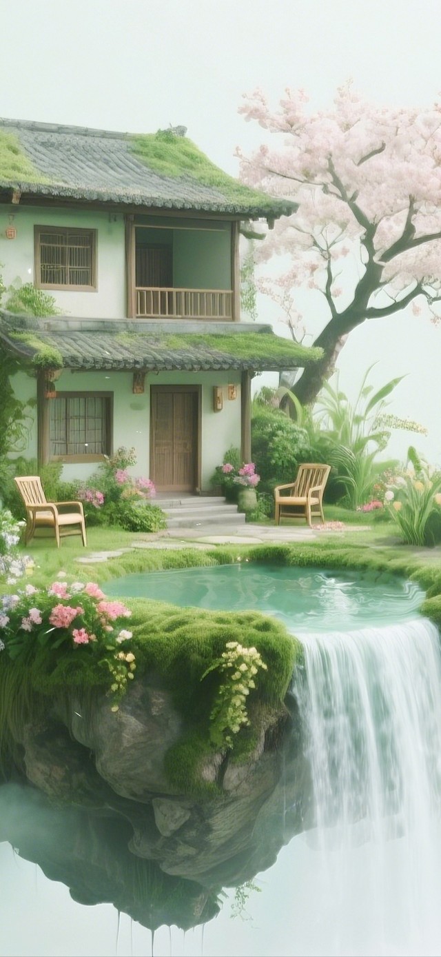 浮空小岛樱花小屋