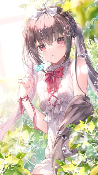 清纯花丛少女