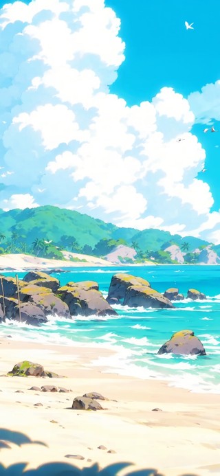 夏日宁静海滩