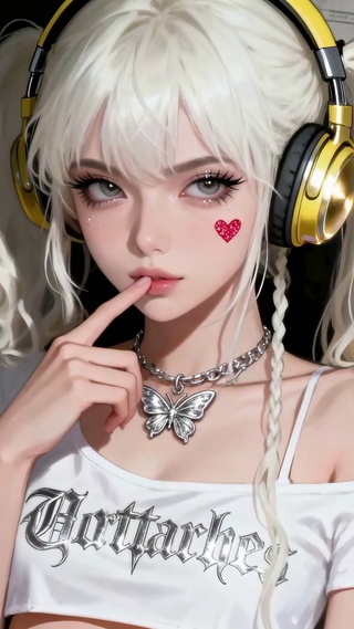 潮流电竞白发少女