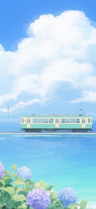 海上电车与绣球花