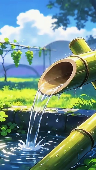 栀子花开竹筒流水