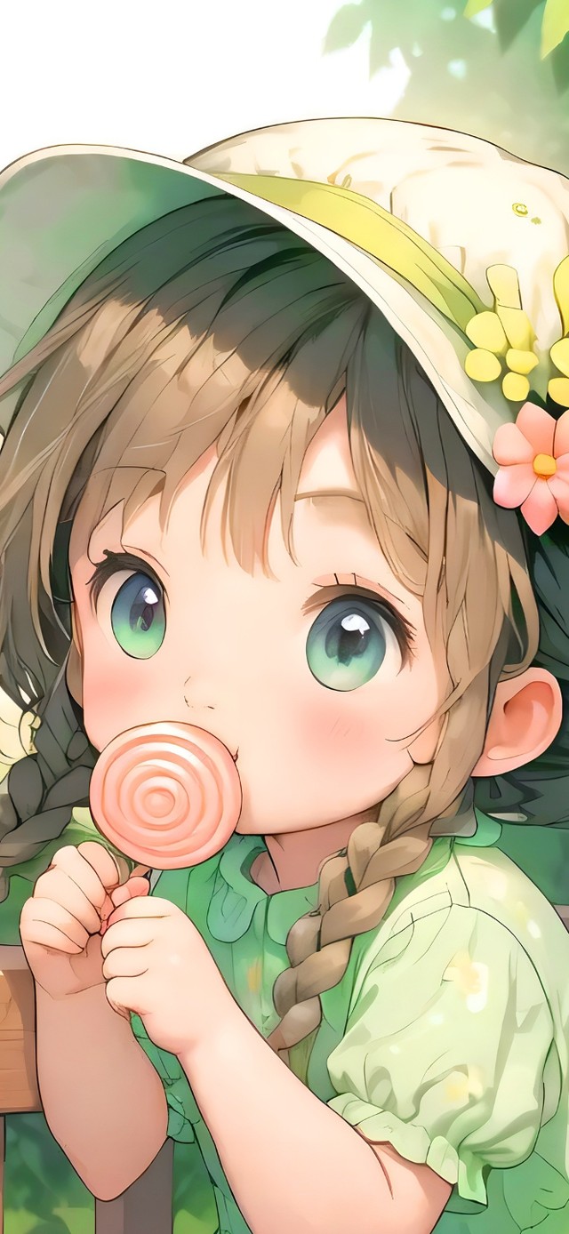 可爱棒棒糖女孩