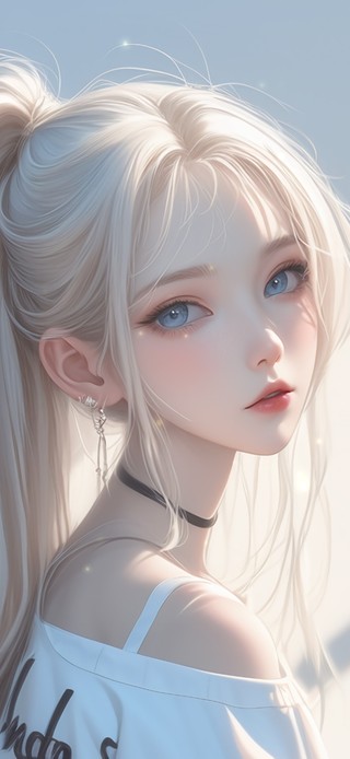 白发马尾少女