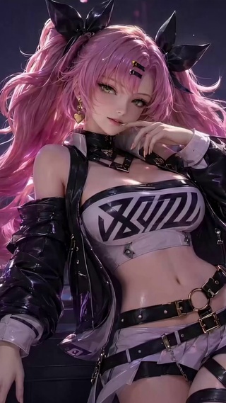 霓虹粉发少女