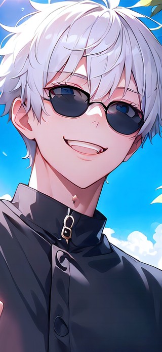 蓝天白云下微笑的五条悟