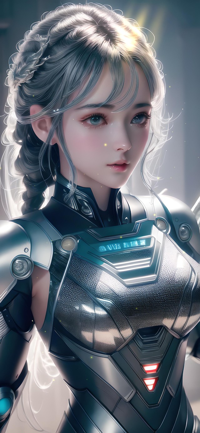 酷炫未来科技机甲女战士