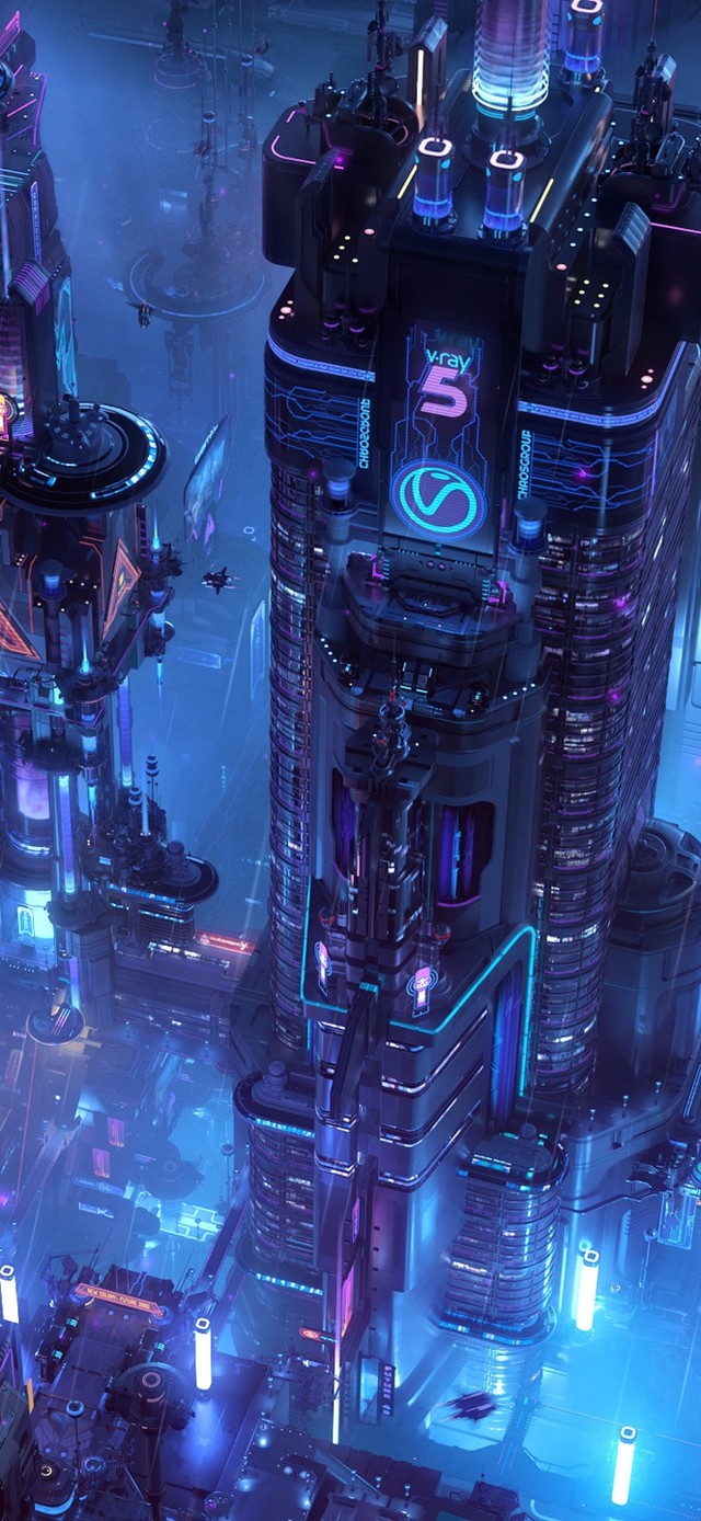 4K炫酷赛博朋克城市夜景