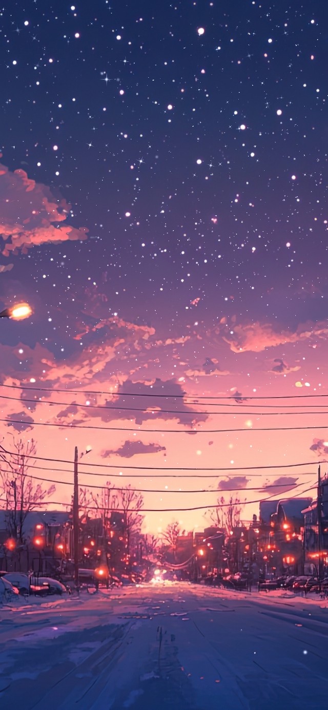 晚霞中的城市街道