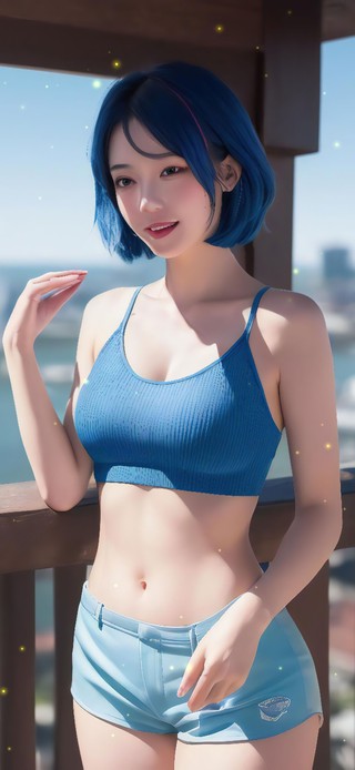 海边休闲女孩