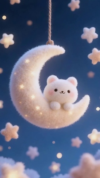 月牙上的萌熊星梦
