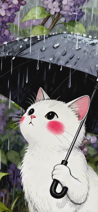 雨中猫咪
