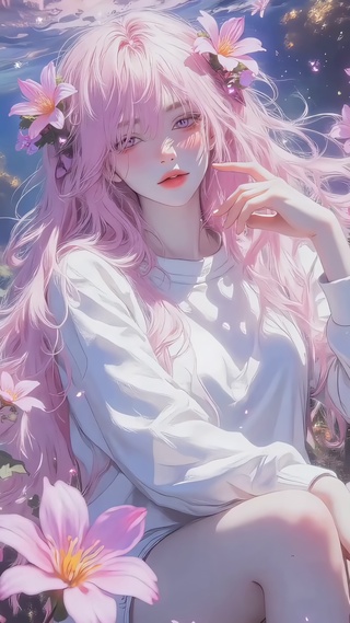 女中粉发少女