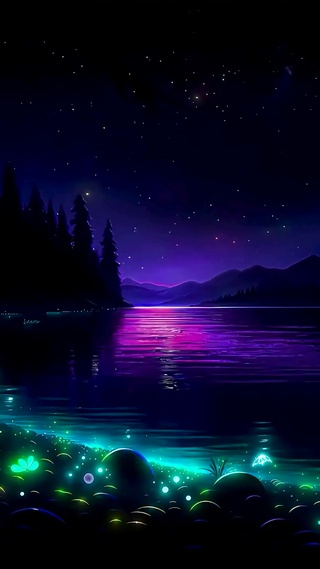 星空微光湖畔