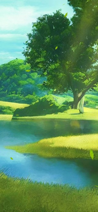 阳光草地湖泊