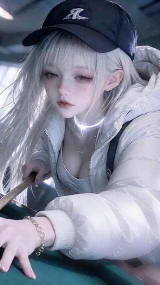 打桌球的少女
