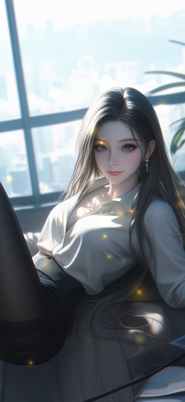 她身上散发着清新的气息