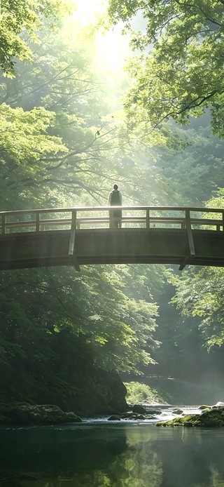 绿色护眼：桥上风景