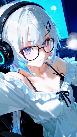 白发白丝小萝莉