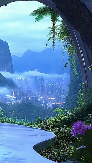 山洞外风景