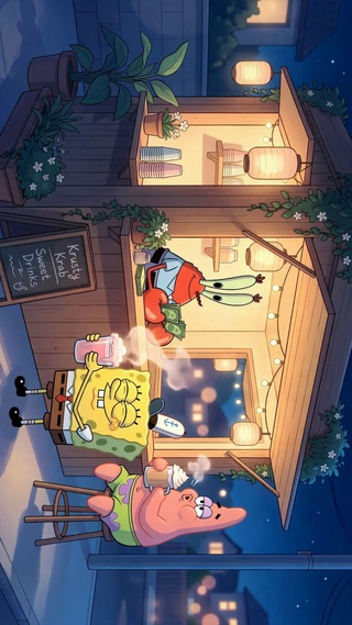 海绵宝宝夜间甜饮小聚