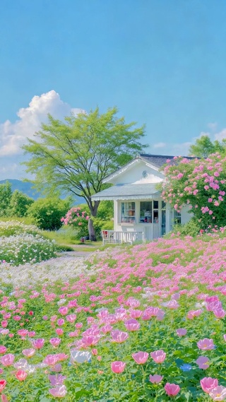 临海浪漫花海治愈美景