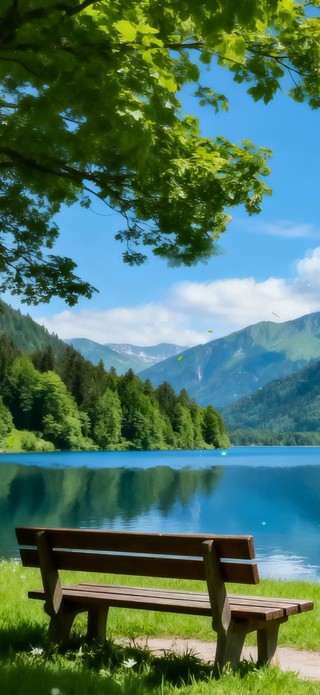 清新治愈湖水