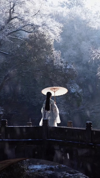 桥畔听雪