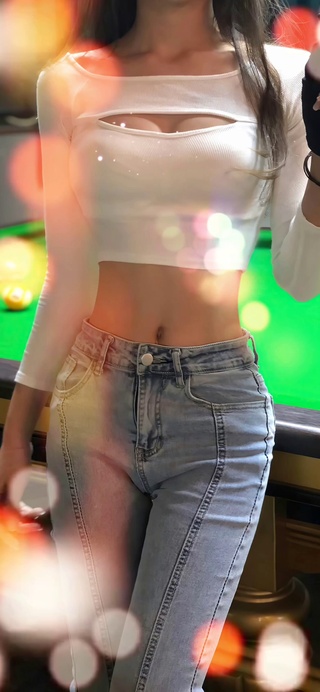 最美台球女孩清纯好身材可爱御姐女神女生美女