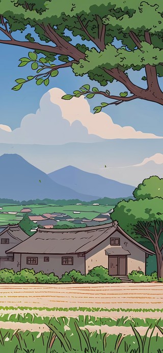 绿色清新小镇