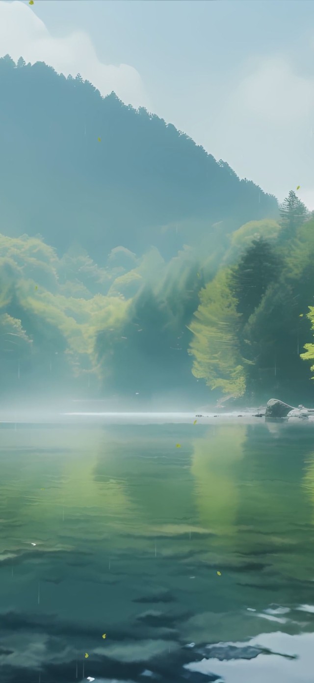 护眼雨天绿景