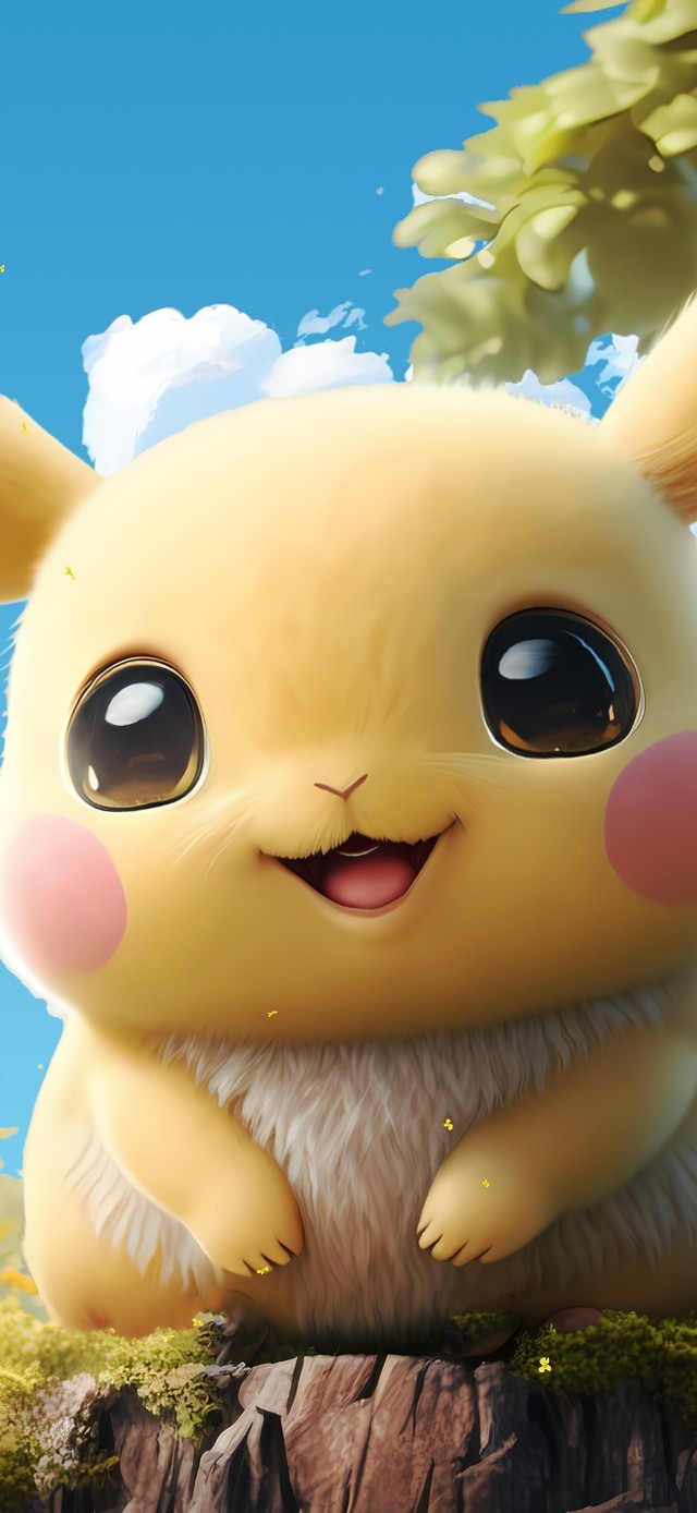 花丛中的可爱比卡丘