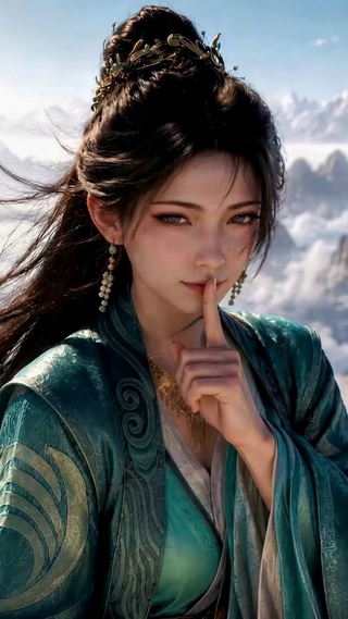 古风山间清冷美人