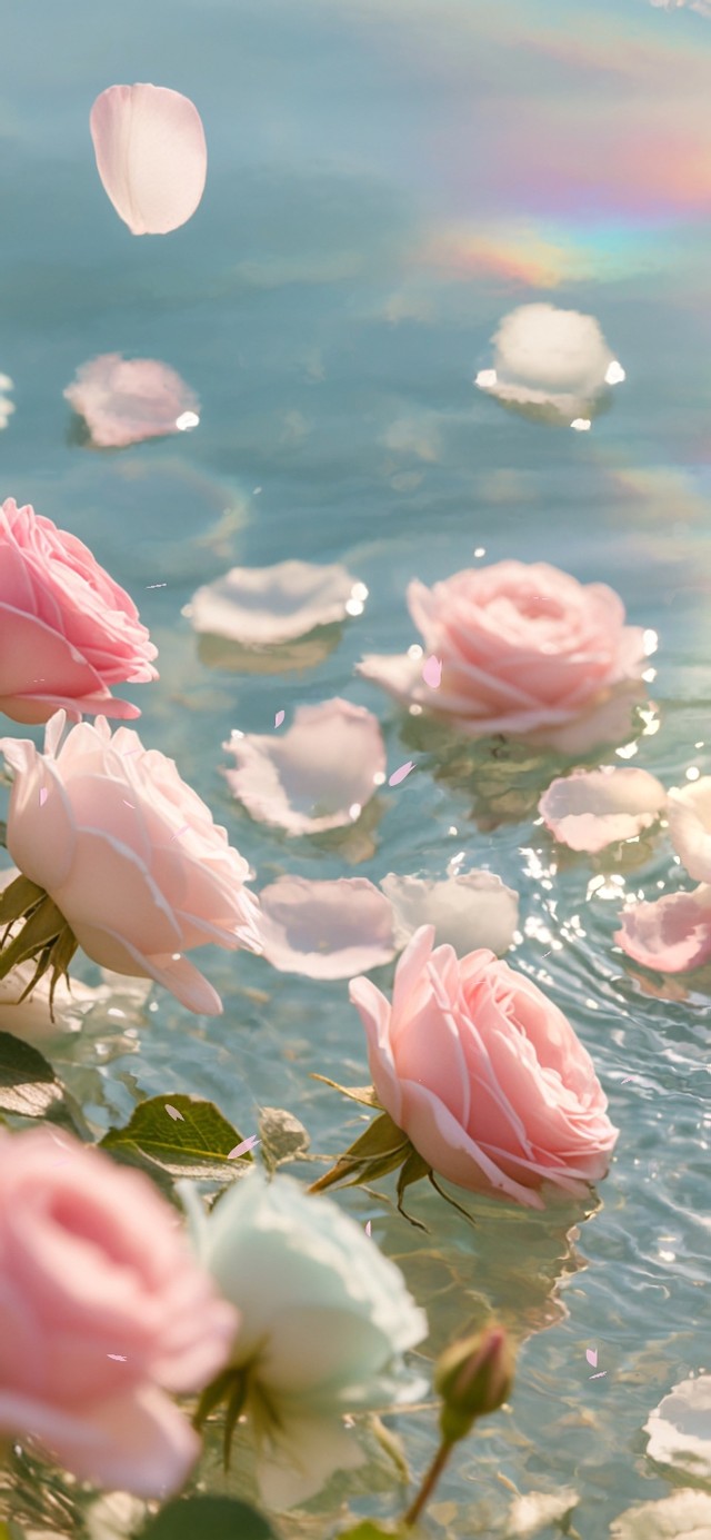 浪漫玫瑰湖水