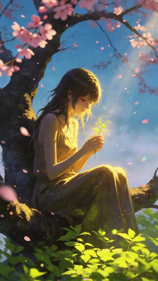 樱花光影女孩