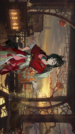 琼田载雪图-黄昏