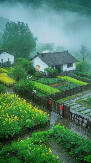 半山烟雨半山晴，几分朦胧几分清