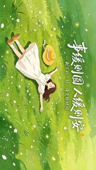 事缓则圆人缓则安治愈壁纸