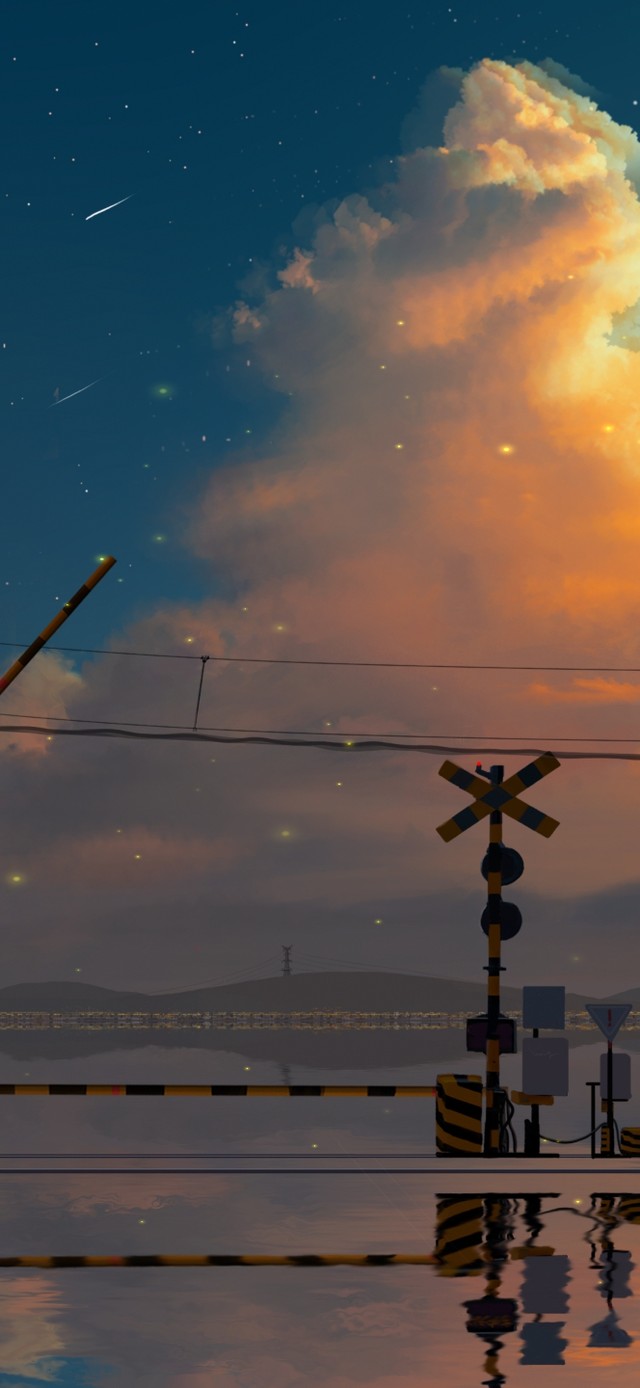 4K 唯美治愈黄昏海上列车