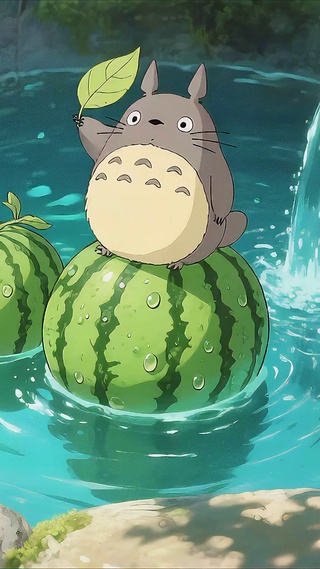 龙猫：瓜瓜我帮你遮阳哈