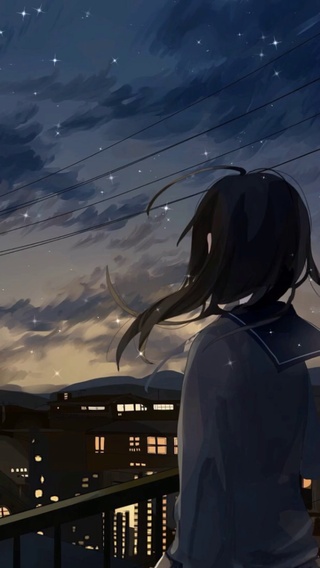 天桥上的少女