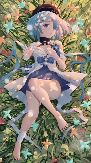 花海里的短发女孩4k