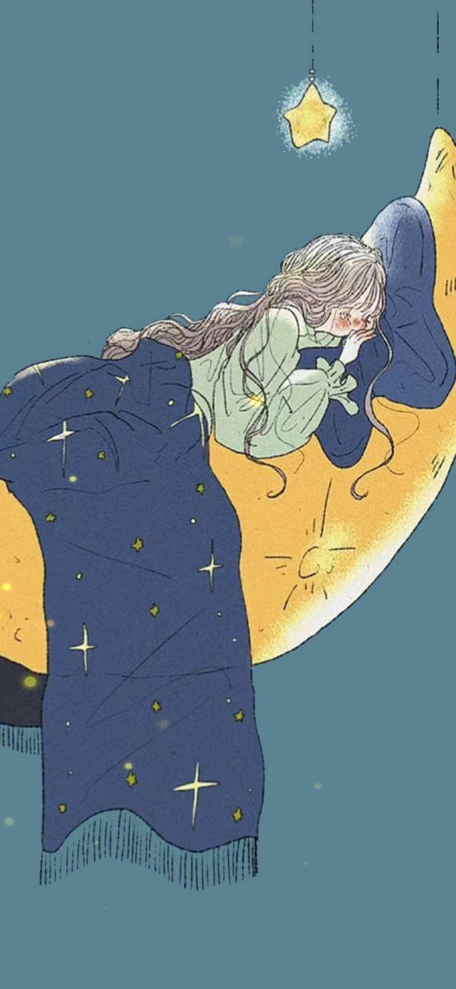 和月亮一起晚安(小清新手机动态壁纸) - 小清新手机壁纸下载 - 元气壁纸