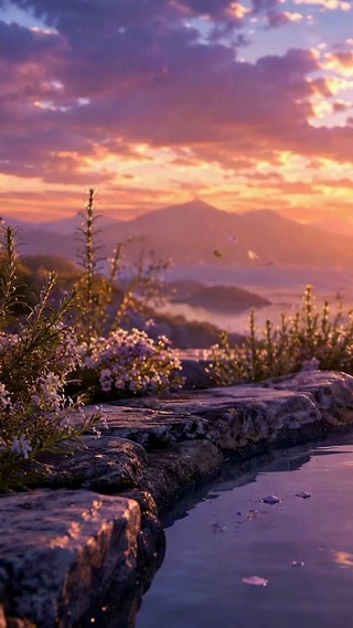 夕照花池